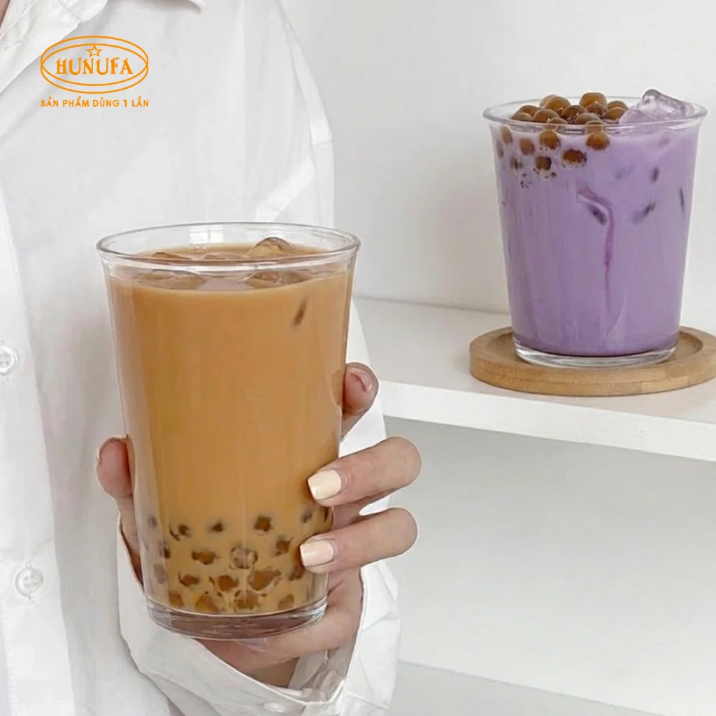 mẫu ly thủy tinh bán trà sữa đẹp