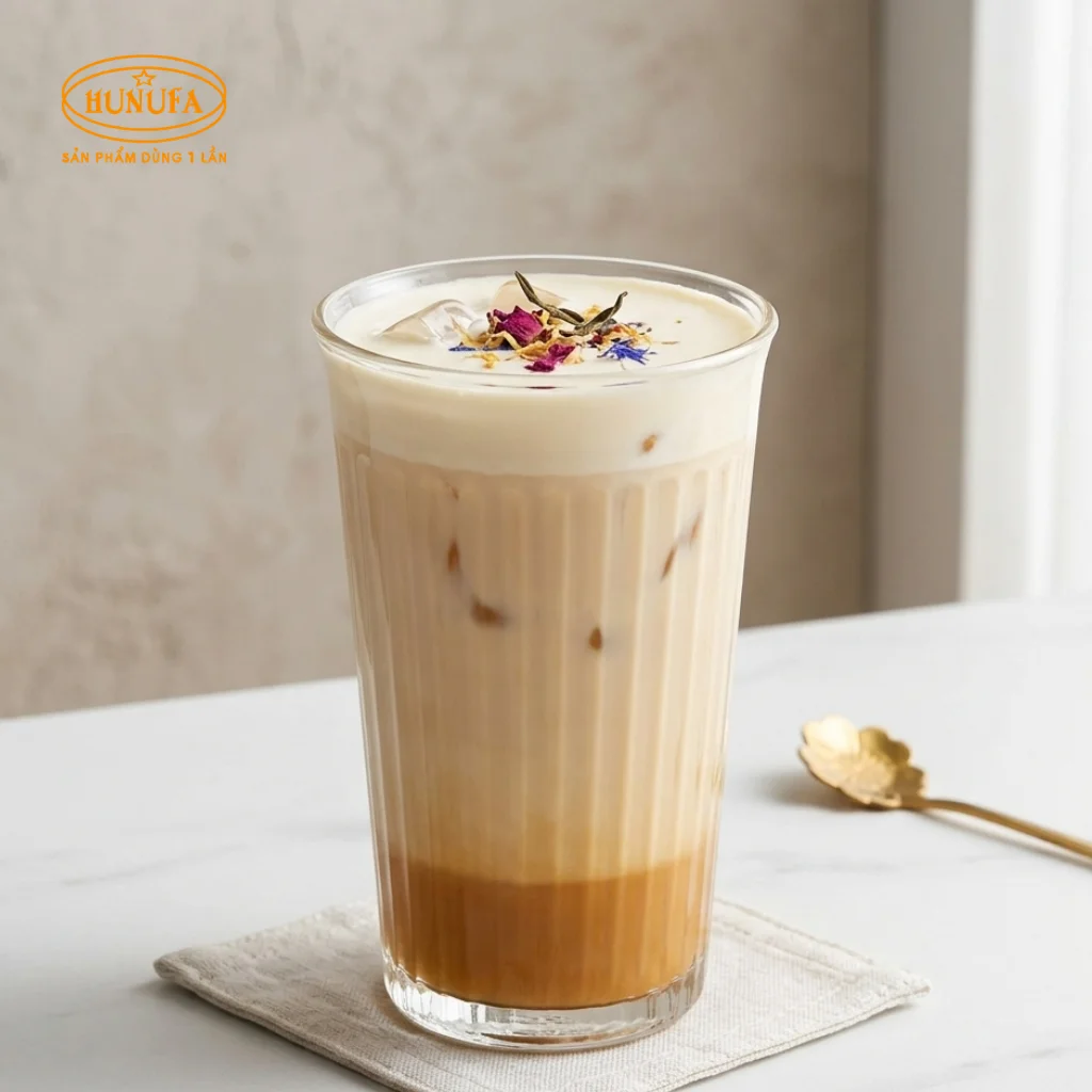 mẫu ly thủy tinh bán trà sữa đẹp
