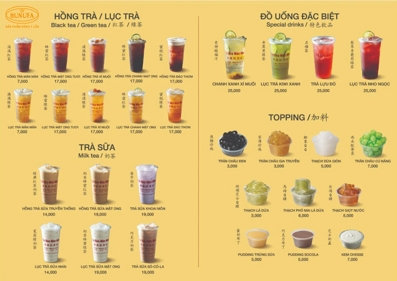 Menu trà sữa Mãn Mãn có gì hot? Giá cả ra sao mà thu hút giới trẻ Hà Nội