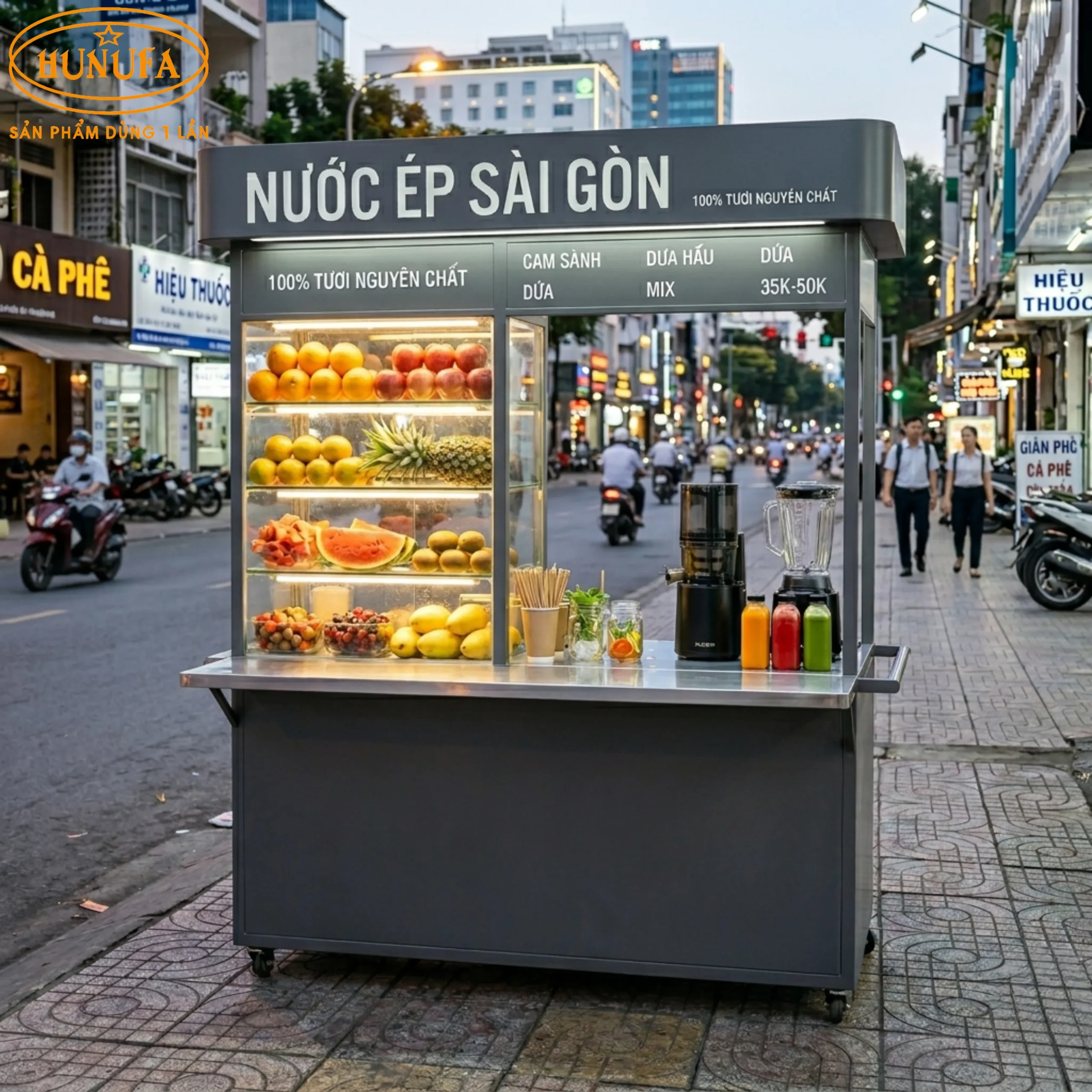 45+ mẫu quầy nước ép trái cây vỉa hè đẹp, thu hút khách nhất