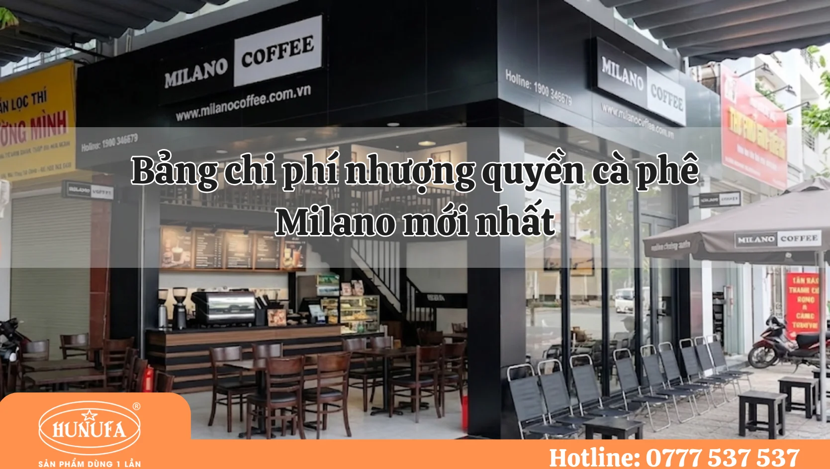 Bảng chi phí nhượng quyền cà phê Milano mới nhất