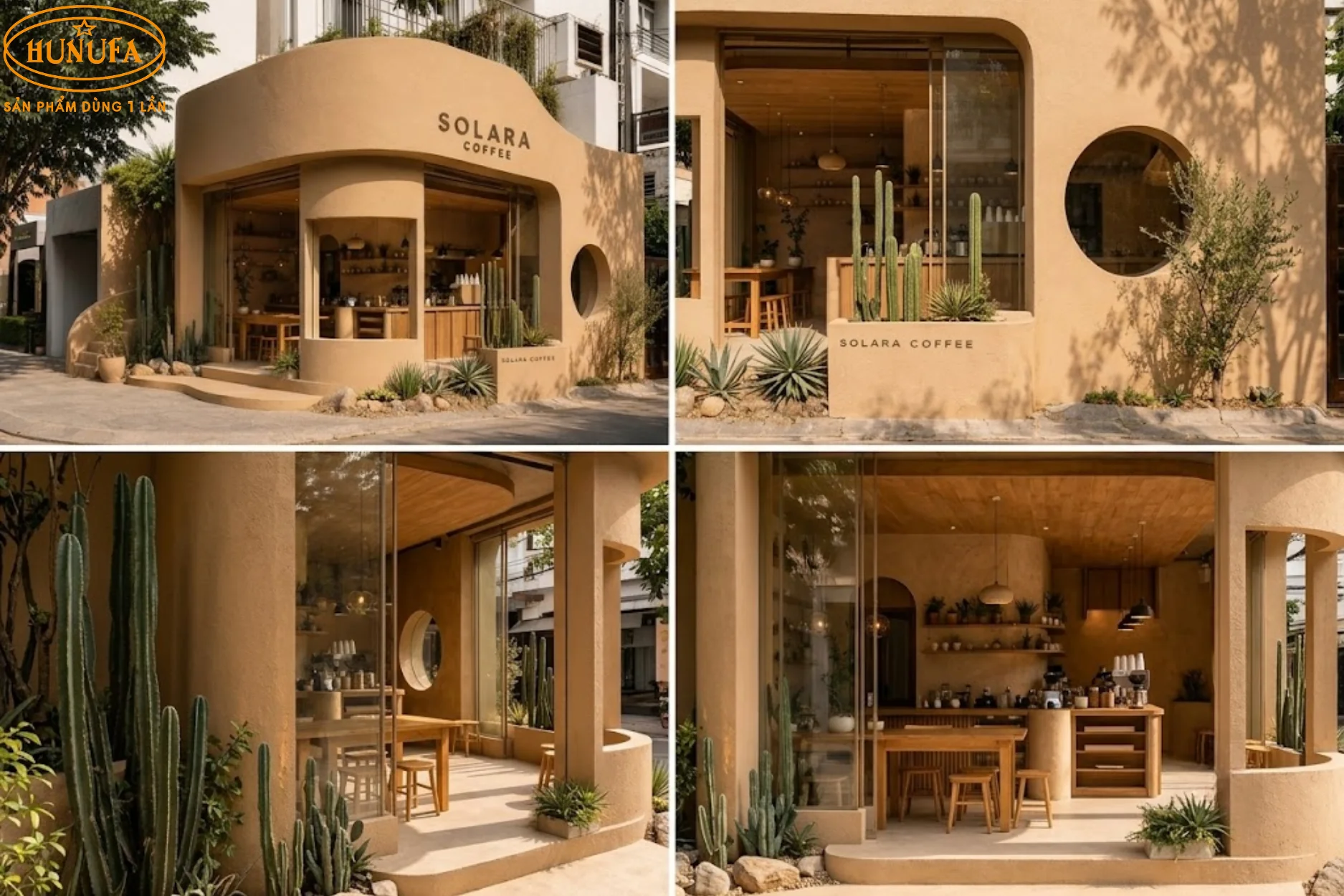 Mẫu trang trí thiết kế quán cafe góc2 mặt tiền đẹp