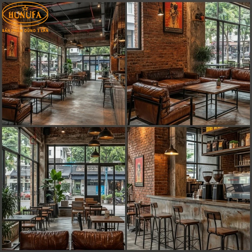 Mẫu trang trí thiết kế quán cafe góc 2 mặt tiền đẹp