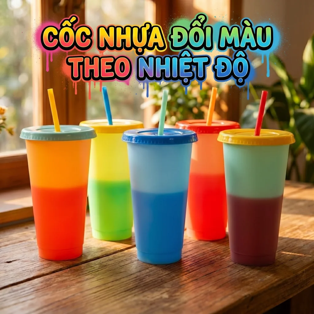 Ly nhựa đổi màu theo nhiệt độ (Cốc nhựa đổi màu theo nhiệt độ)