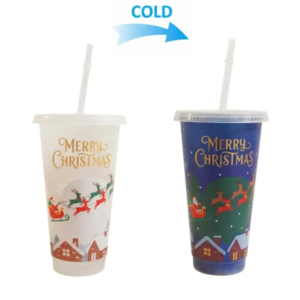 Ly nhựa đổi màu theo nhiệt độ (Cốc nhựa đổi màu theo nhiệt độ) - Giáng sinh Noel