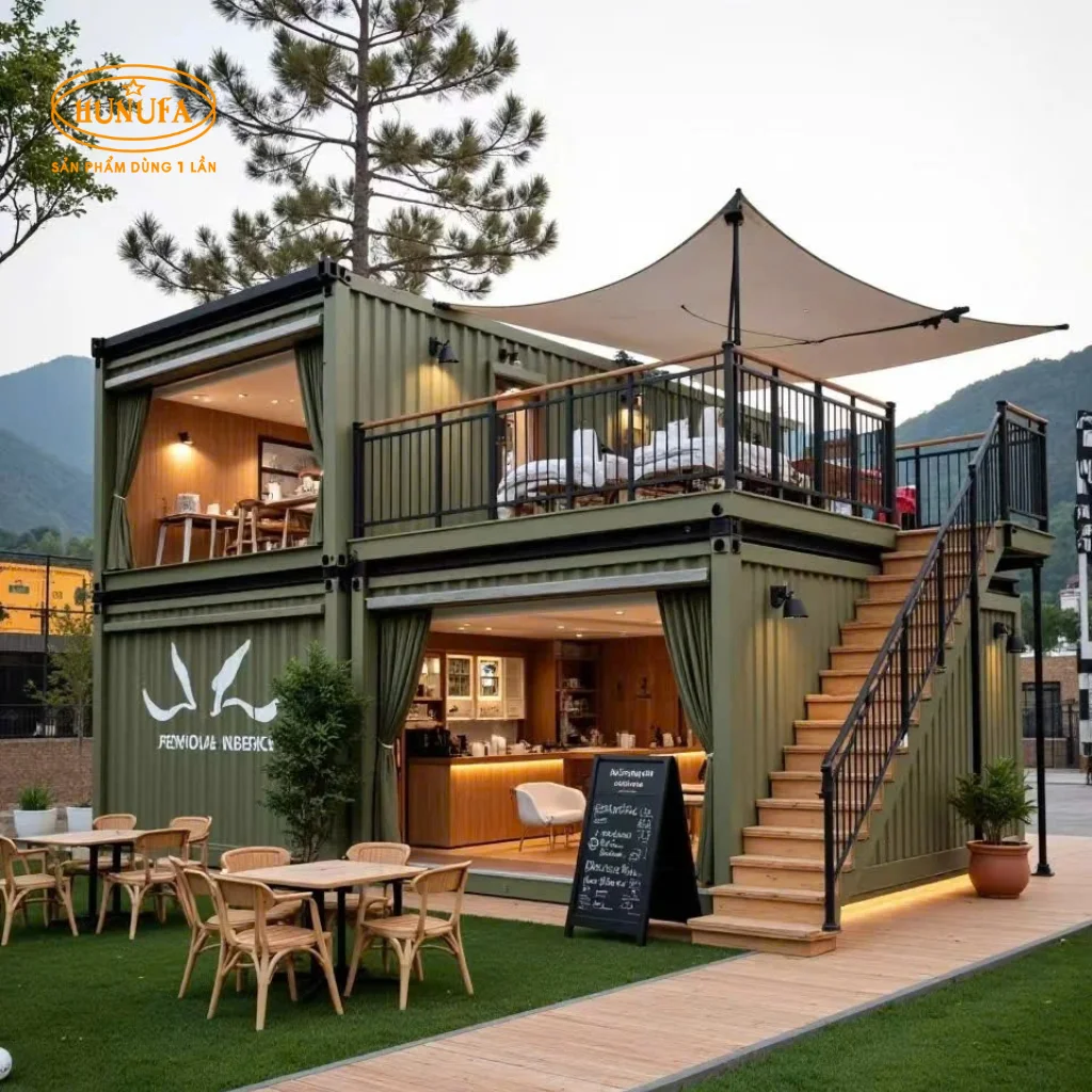 Mẫu thiết kế quán cafe container đẹp, độc lạ