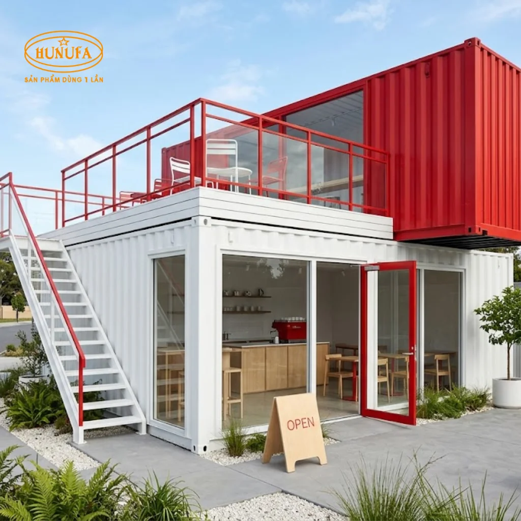 Mẫu thiết kế quán cafe container đẹp, độc lạ