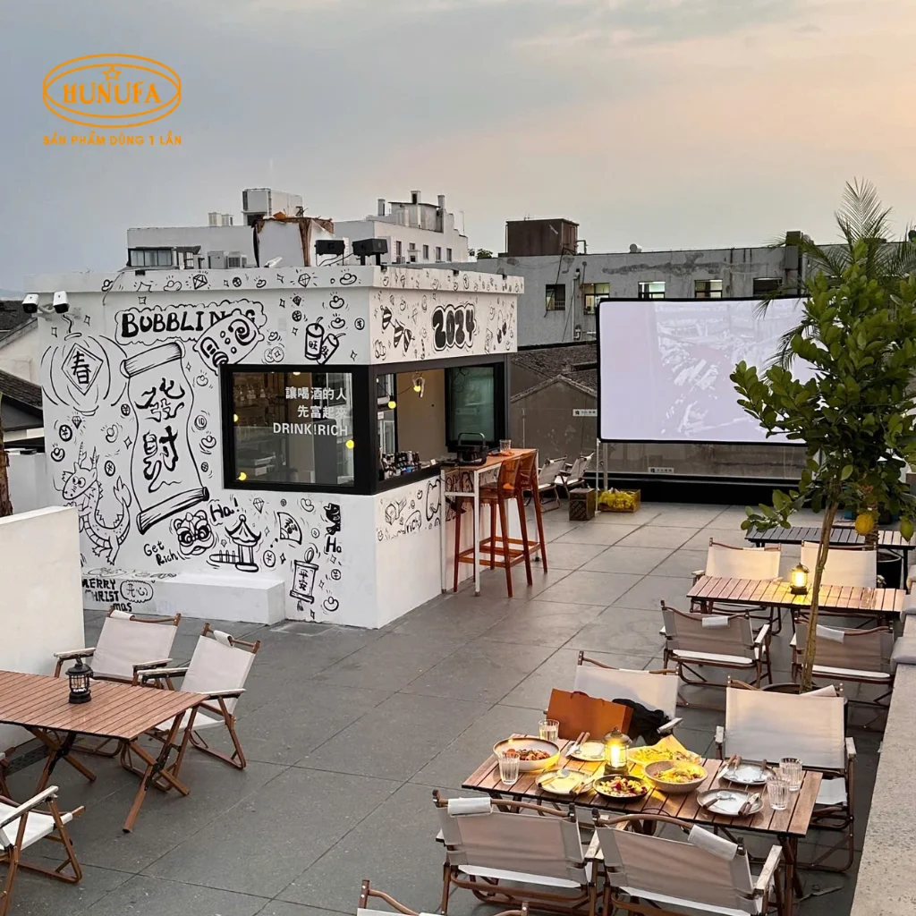 Mẫu thiết kế quán cafe sân thượng đẹp