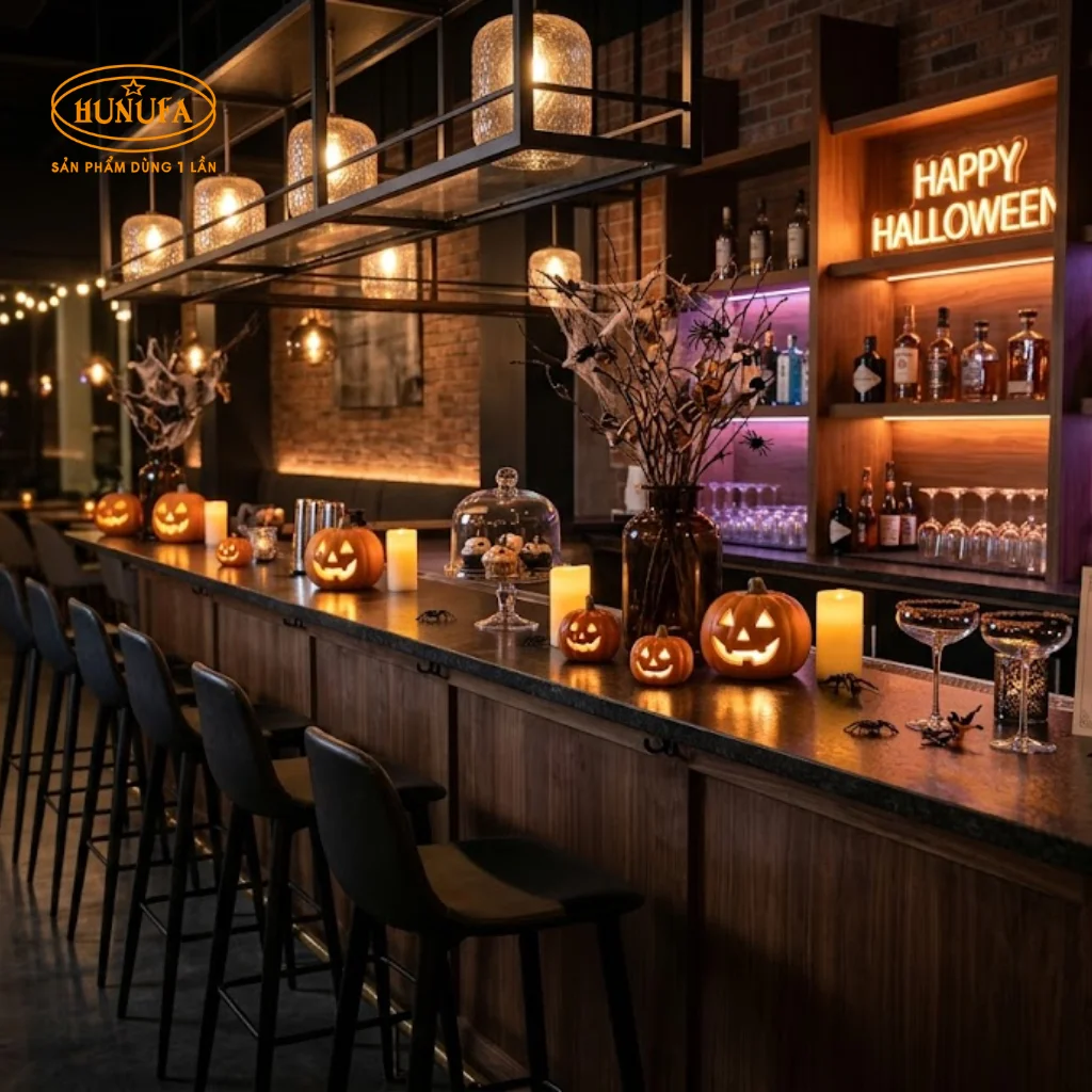 Ý tưởng trang trí Halloween cho nhà hàng, quán ăn đẹp