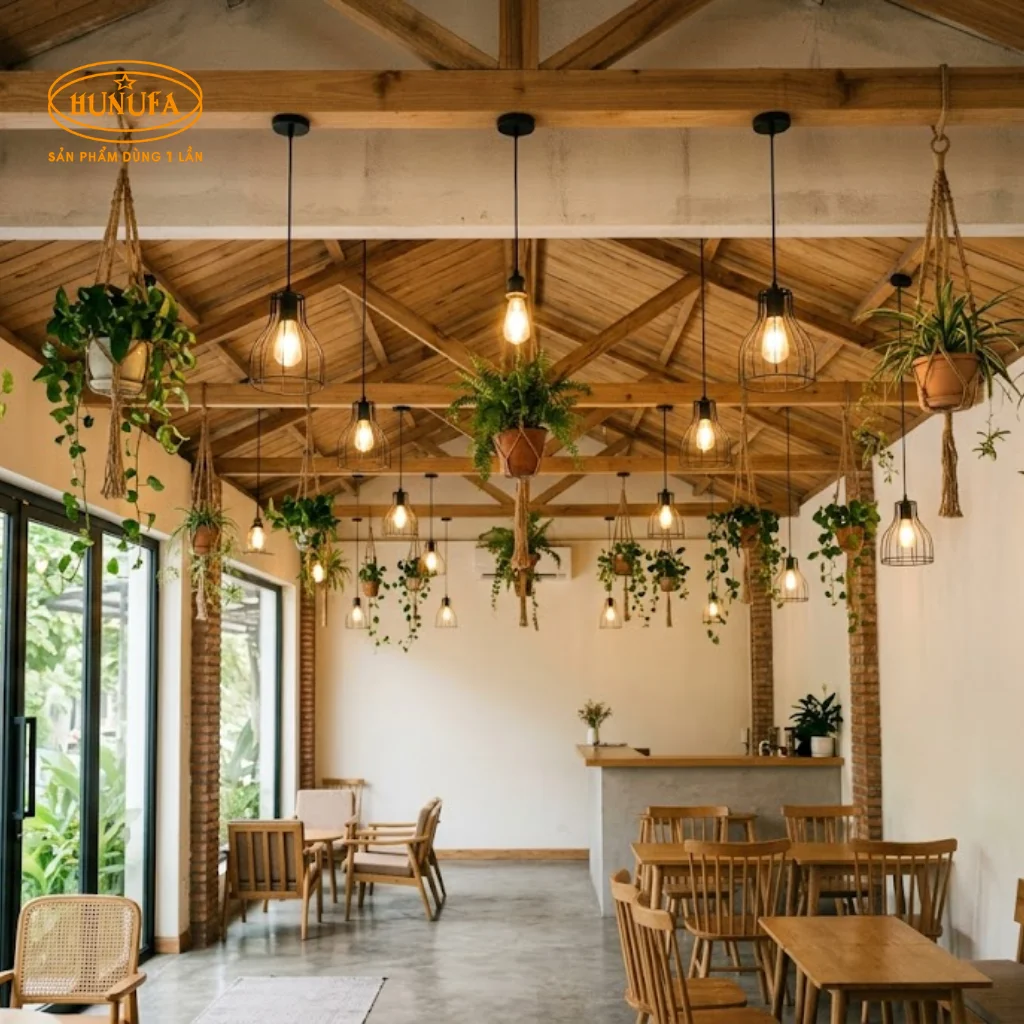 Mẫu trang trí trần quán cafe đẹp, độc đáo, thu hút khách