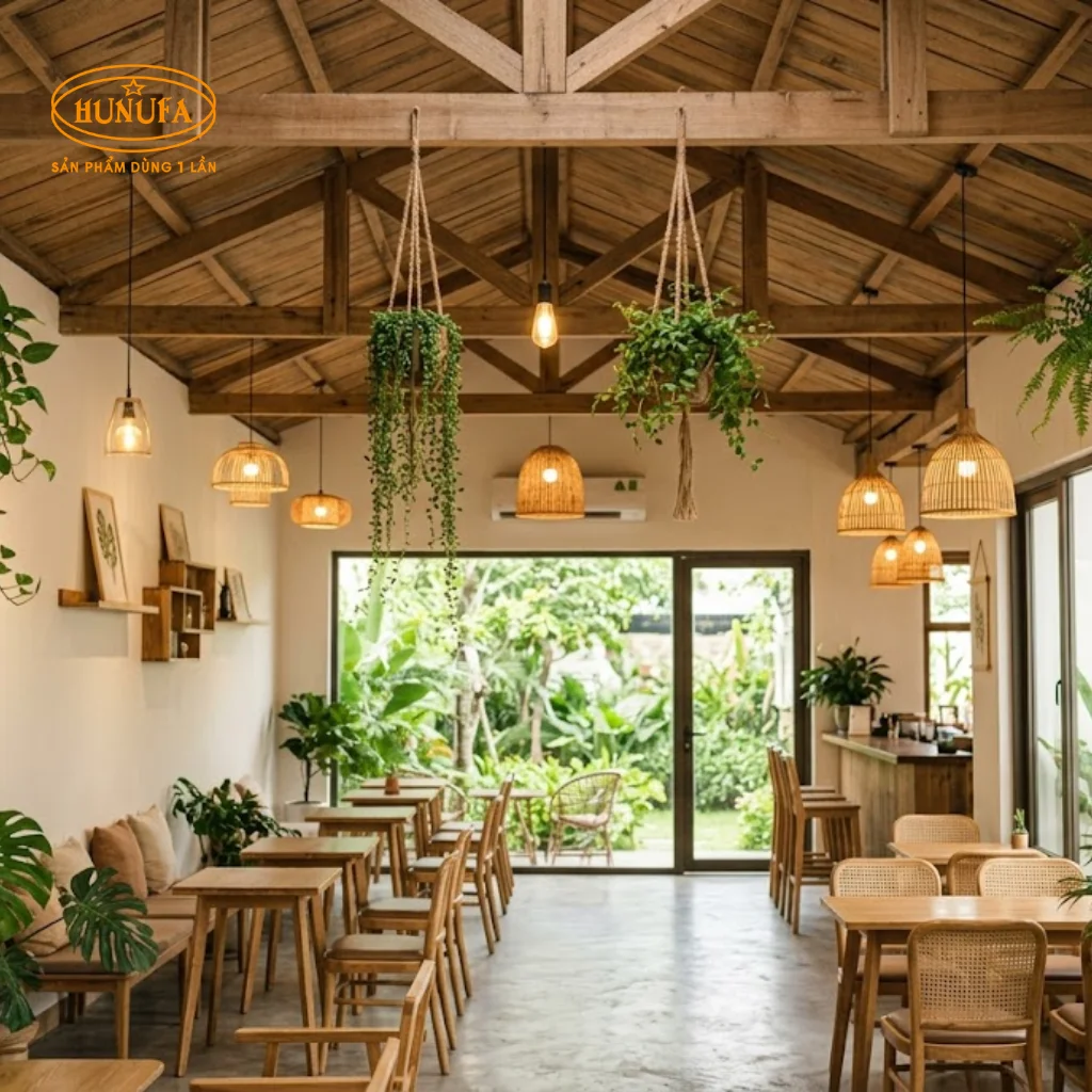 Mẫu trang trí trần quán cafe đẹp, độc đáo, thu hút khách
