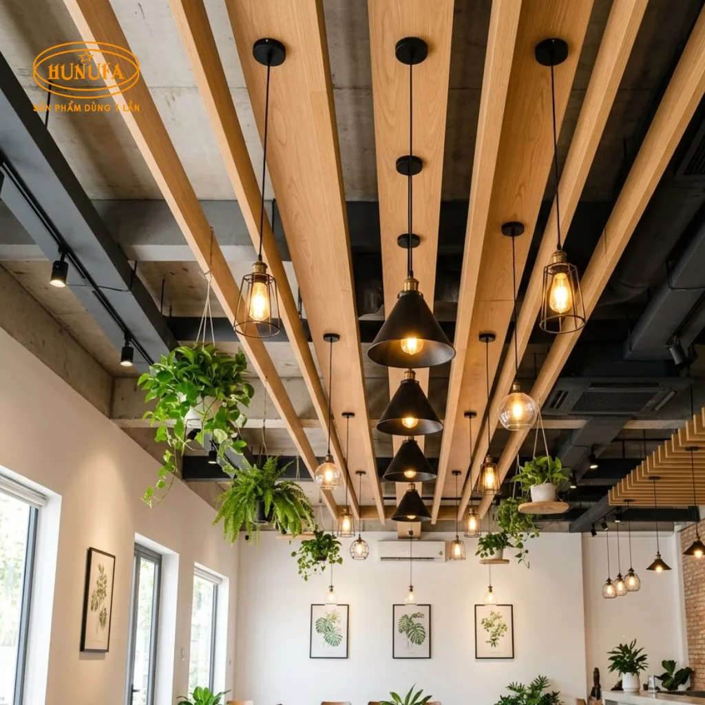 Mẫu trang trí trần quán cafe đẹp, độc đáo, thu hút khách