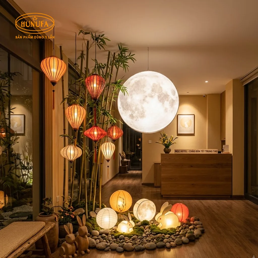 15+ Mẫu trang trí Trung Thu cho khách sạn, nhà nghỉ đẹp, sang trọng