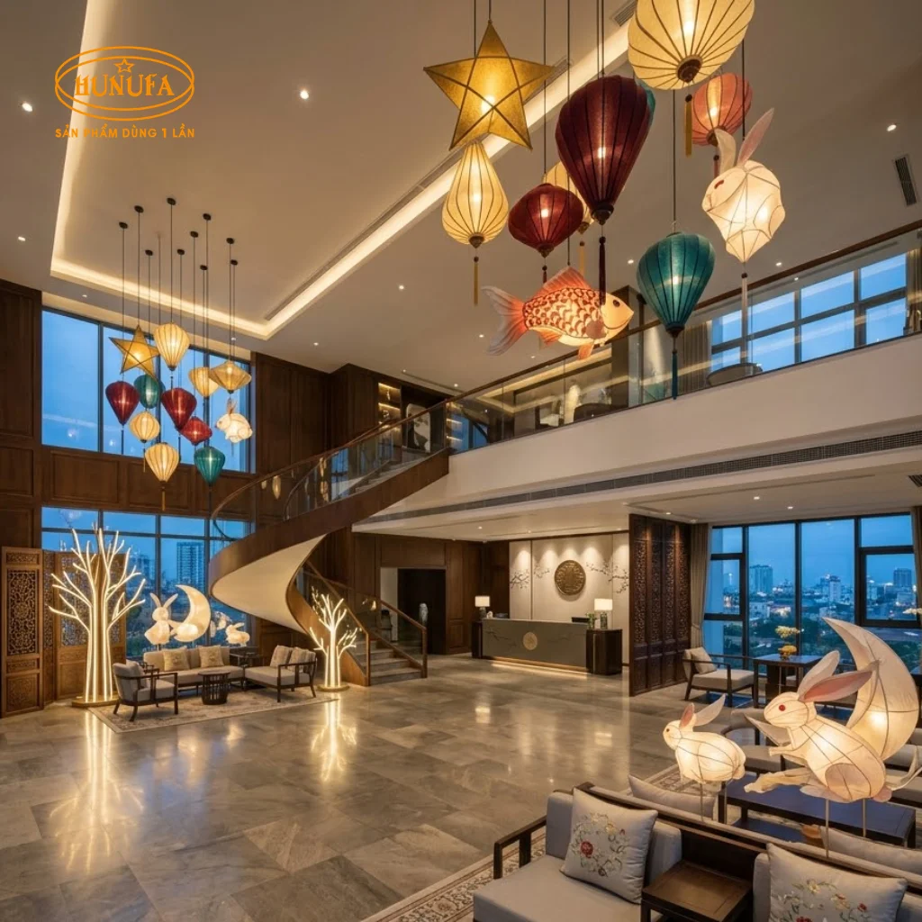 15+ Mẫu trang trí Trung Thu cho khách sạn, nhà nghỉ đẹp, sang trọng