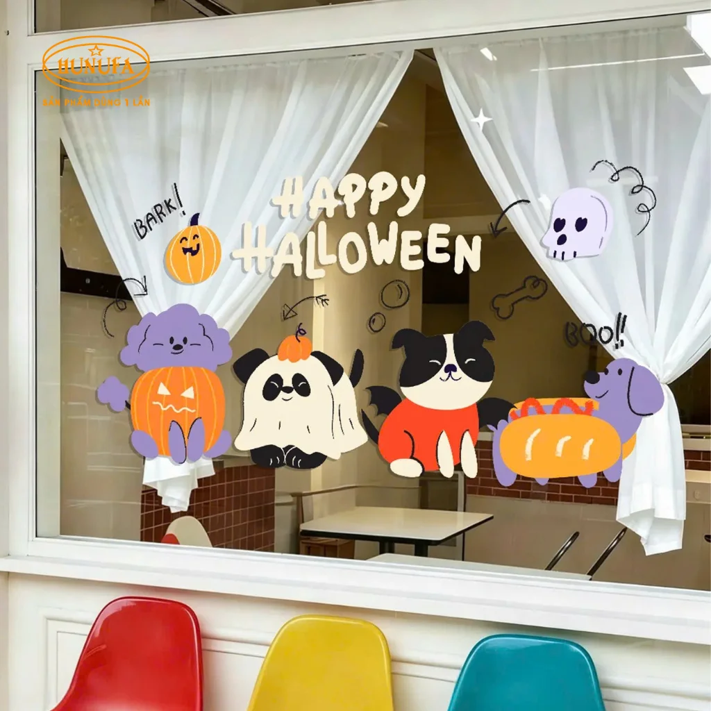25+ Mẫu decal dán kính Halloween đẹp, hot trend 2026