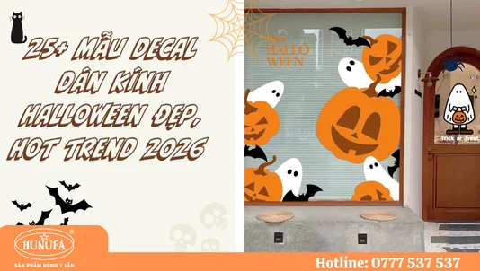 25+ Mẫu decal dán kính Halloween đẹp, hot trend 2026