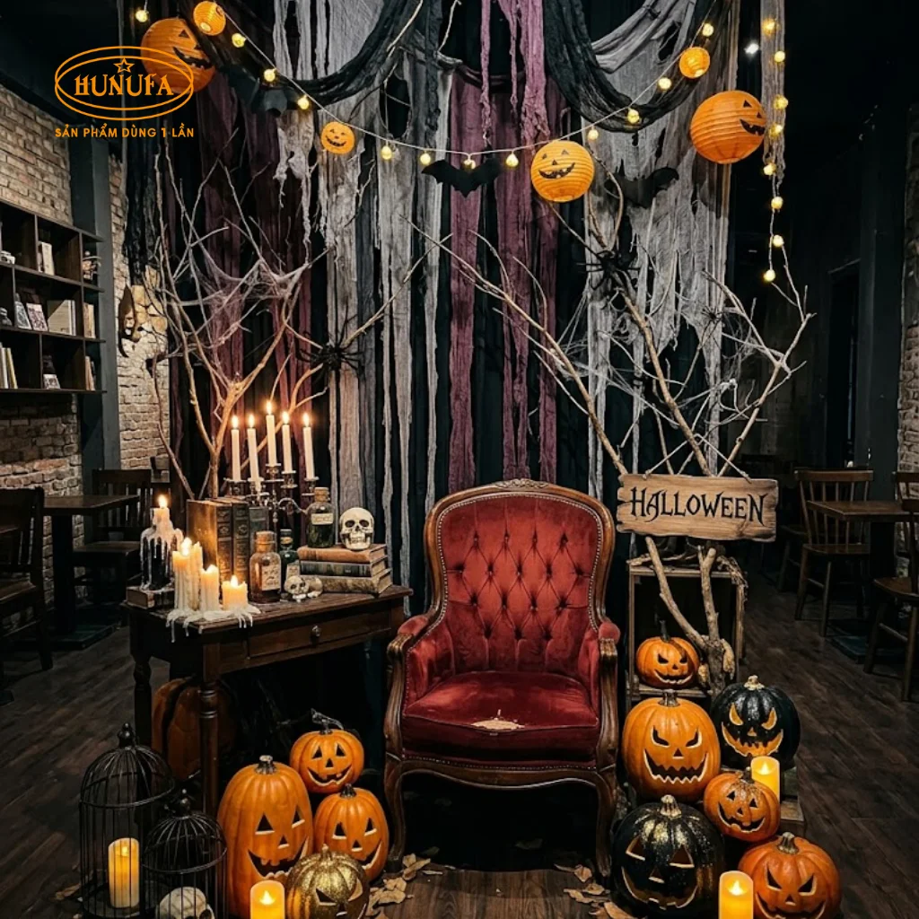 8+ Ý tưởng trang trí góc check-in Halloween cho quán cafe đẹp, độc đáo